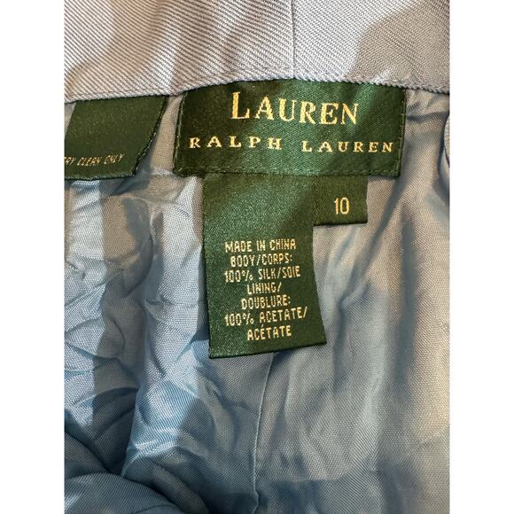 Ralph Lauren 100% Silk Wide Leg Trousers | Light Blue Palazzo Pants (Size 10) - Picture 2 of 8